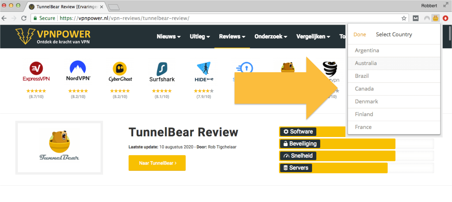 tunnelbear chrome extensie review